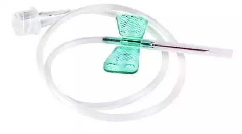 Устройство для вливания в малые вены:игла-бабочка (минивен) Vogt 21G (0,8х19мм), длина трубки 30 см, соединение Луер-Лок, стерильная, зеленая