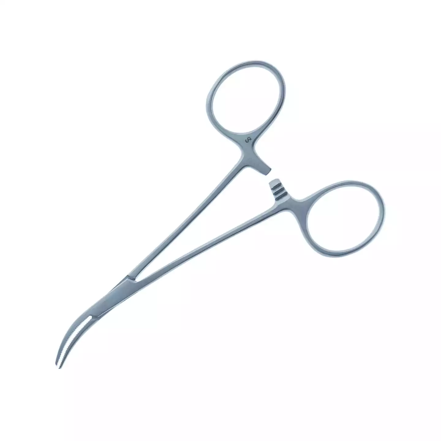 Зажим 17-142-3, кровоостанавливающий, тип Москит, изогнутый по ребру, для новорожденных, длина 120мм, аналог з-122