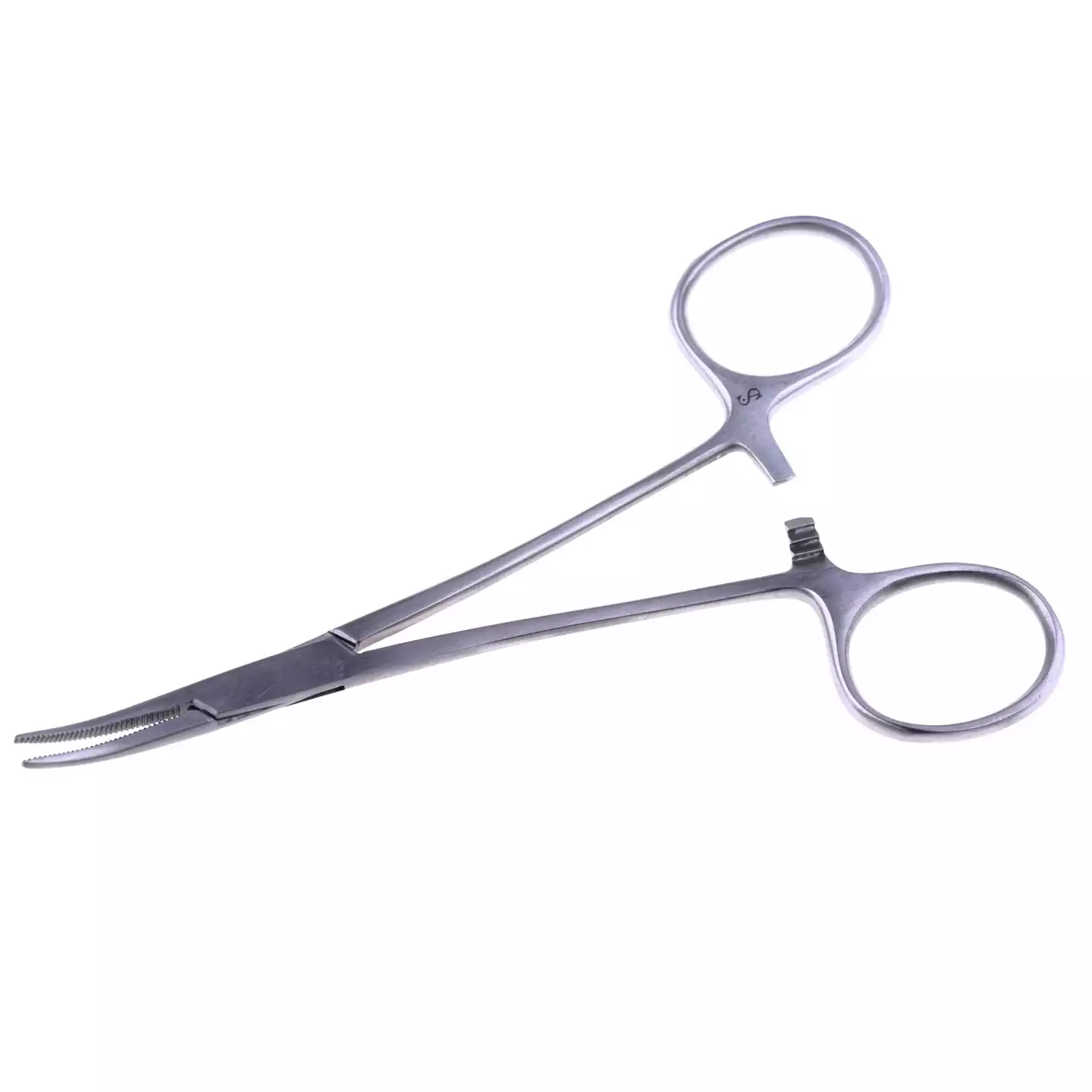 Зажим К-17-142, кровоостанавливающий, тип Москит, изогнутый для новорожденных, длина 125мм, многоразовый, аналог З-121