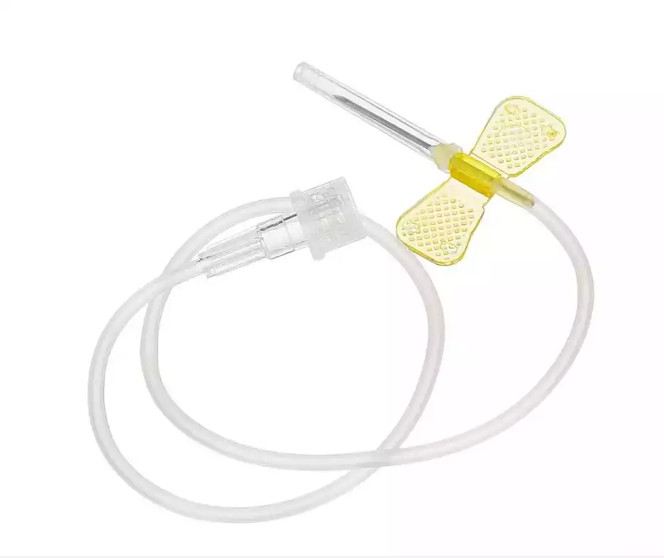 Устройство для вливания в малые вены:игла-бабочка (минивен) SFM 20G (0,9х19мм), длина струбки 30 см, соединение Луер-Лок, стерильная, желтая