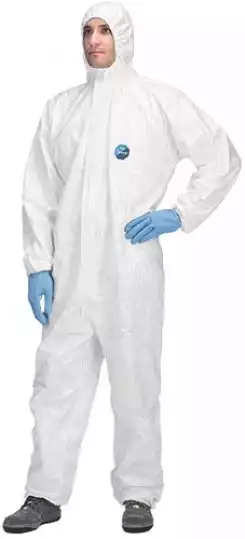 Комбинезон защитный Тайвек Классик, материал - нетканый паропроницаемый материал на базе полиэтиленовых волокон, плотность 41г/кв.м, цвет белый, размер ХL