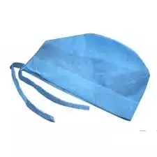 Шапочка-колпак, высота 18см, спанбонд 42г/м2, на завязках, стерильная, цвет голубой