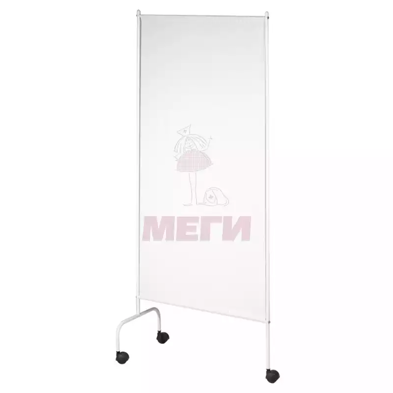 Ширма МСК-301, медицинская на колесах, односекционная, ширина полотна - 800мм, высота - 1720мм