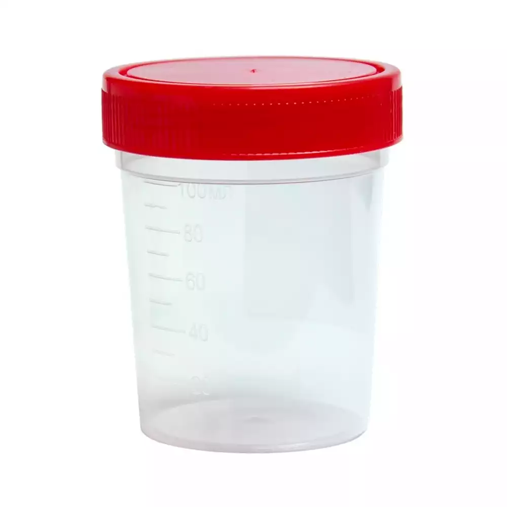 Контейнер 100мл, для взятия биоматериала, нестерильный, с завинчающейся крышкой, без шпателя