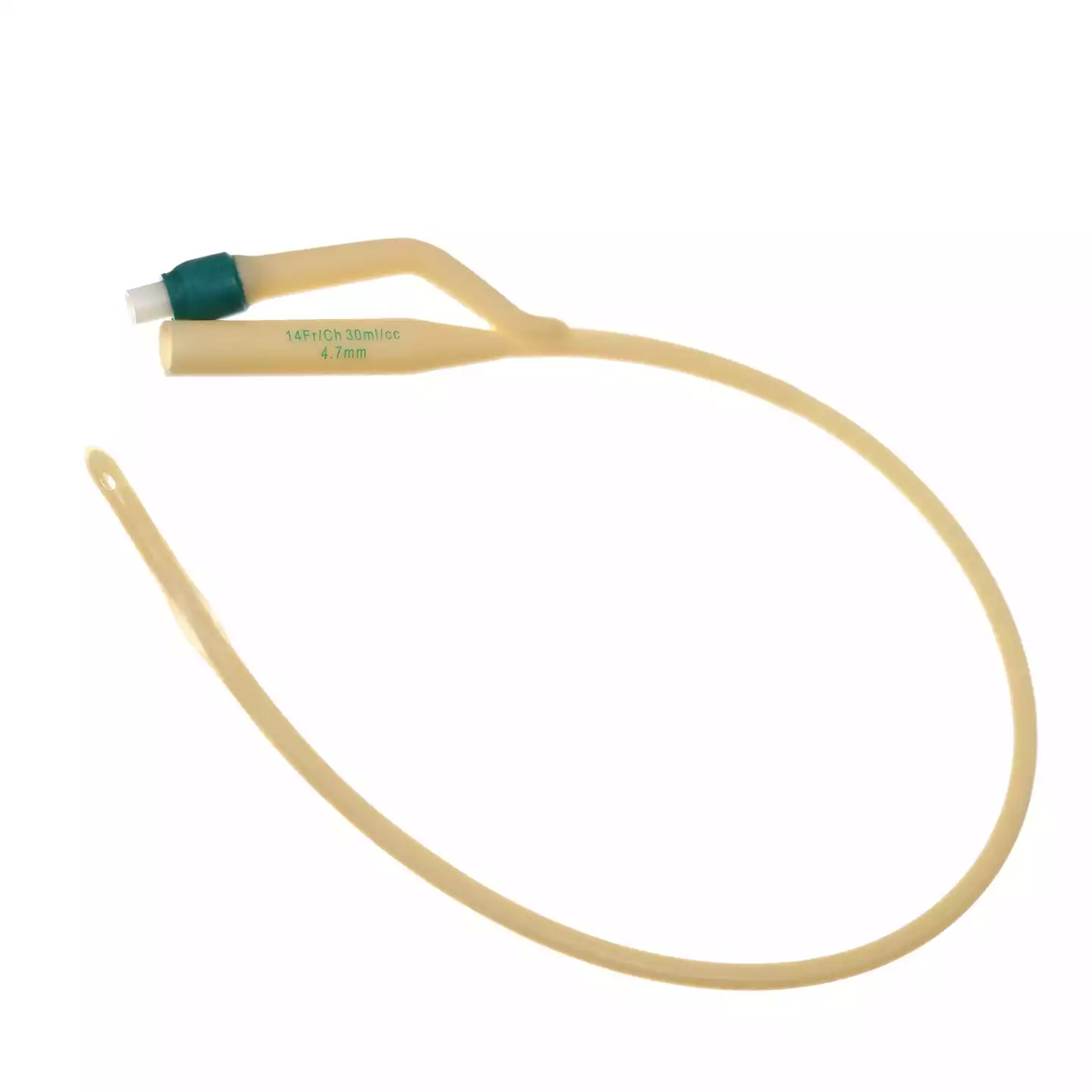 Катетер Фолея латексный с сил.покрытием 2-х ходовой СН-14, диаметр 3,3/4,73мм, объем баллона до 30мл, длина 400мм, цвет зеленый, стерильный №10