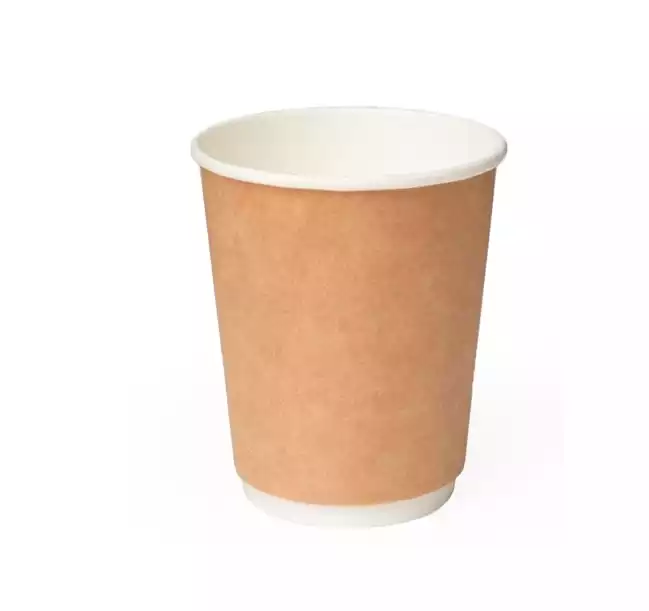 Стаканчик бумажный ThermoCup 250/285мл крафт двойное дно, упаковка п/э 20 шт (рукав)