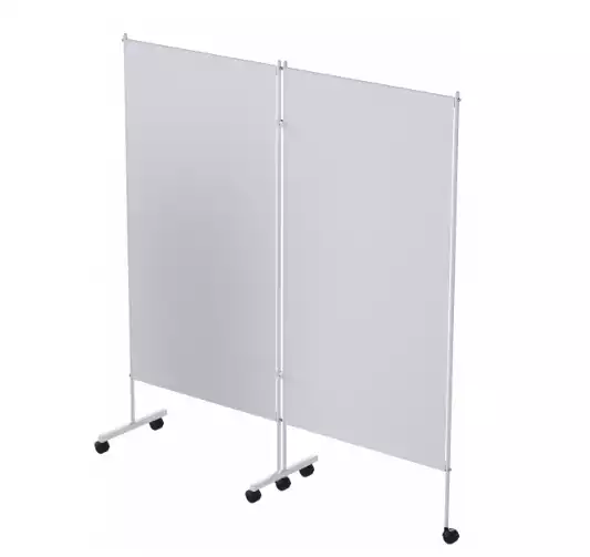 Ширма медицинская ШМ МСК-2301 на колёсах, двухсекционная