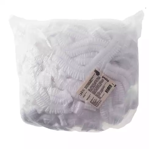 Шапочка Шарлотта (клип) Unite, материал СМС 12г/м2, одинарная резинка, длина 48см, нестерильная, белая