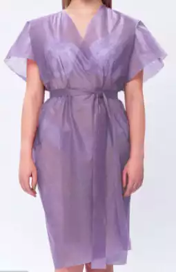 Халат "Кимоно" без рукавов, спанбонд, сиреневый (10шт/упак)