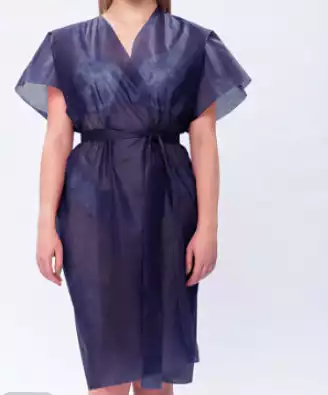 Халат "Кимоно" без рукавов, спанбонд, темно-синий (10шт/упак)