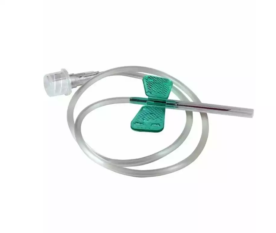Устройство для вливания в малые вены:игла-бабочка (минивен) SFM 21G (0,8х19мм), длина 30 см, соединение Луер Лок, зеленая