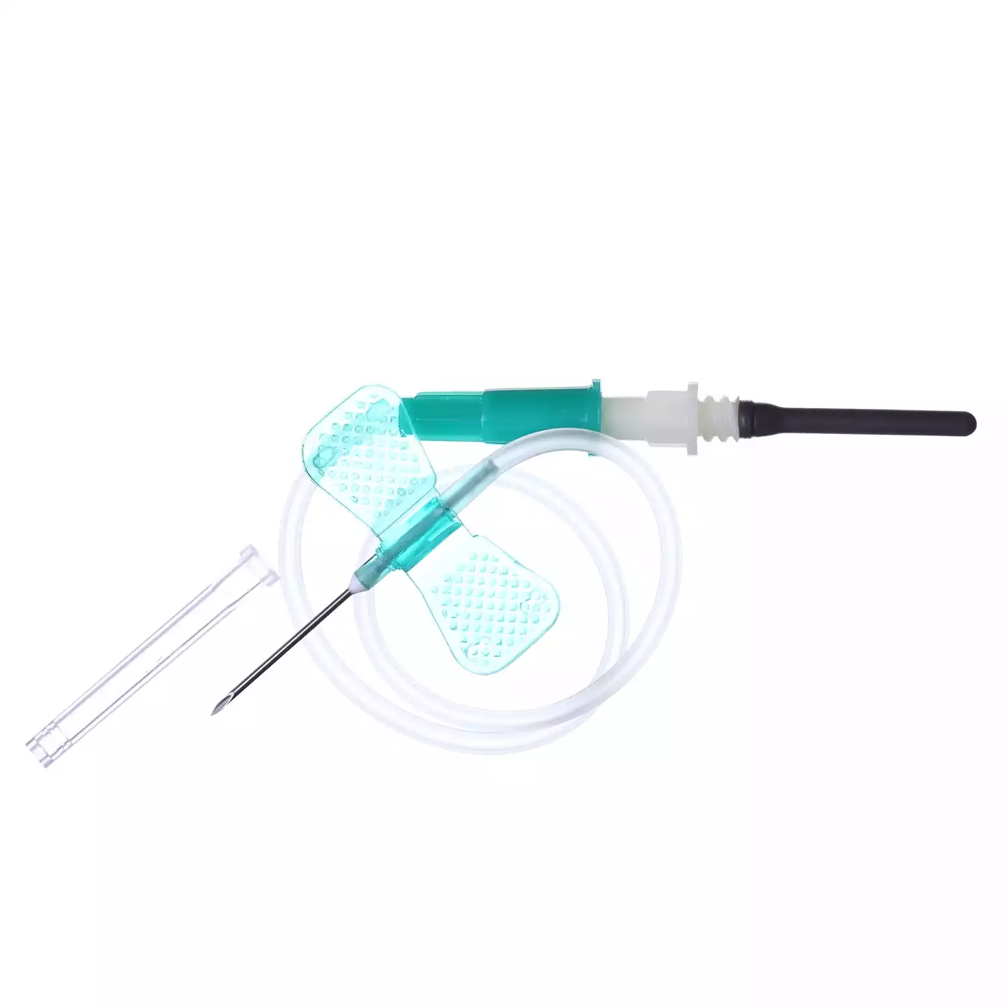 Игла - бабочка для взятия венозной крови с луер-адаптером Improvacuter 21G (0,8х19мм), длина трубки 19 см, стерильная, зеленая